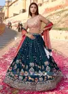 Tew Faux Gorgette Silk Fabric With 5mm Sequence Embroidery Work Lahenga And Blouse Dupatta Bulk Orders In India